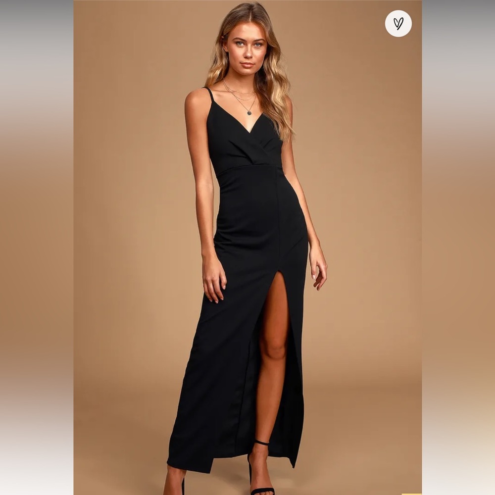 Lulu’s Love and Affection Black Lace Sleeveless Maxi Dress